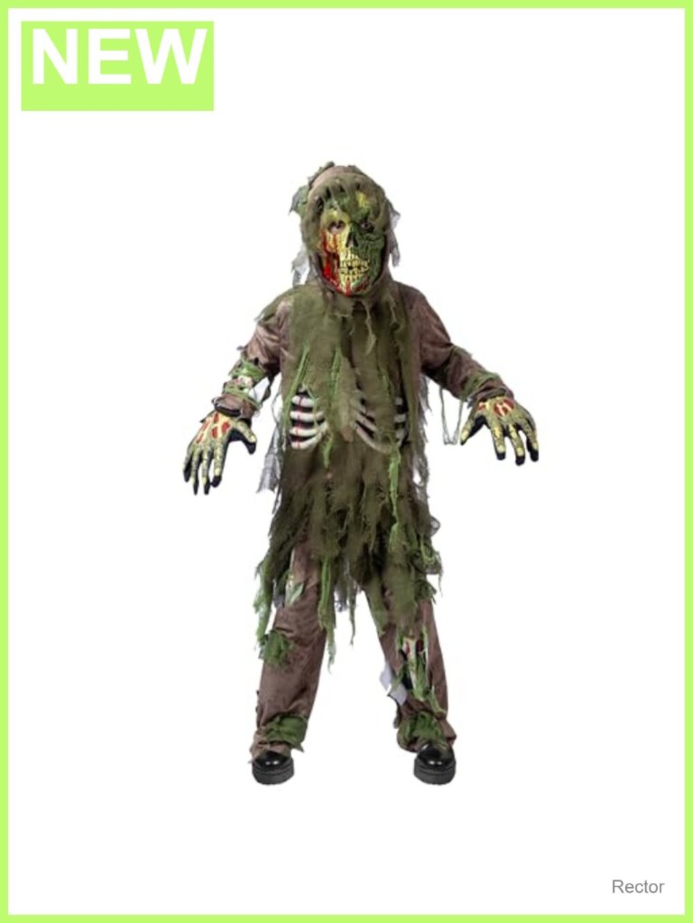 Swamp Zombie Halloween Costume 4-Piece Set for Kids Boys